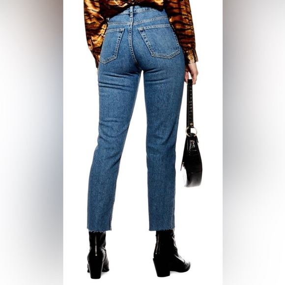 Topshop Straight Fit Full length Jeans. Size 26. Dark Denim. High waisted. Cute! - Picture 2 of 12